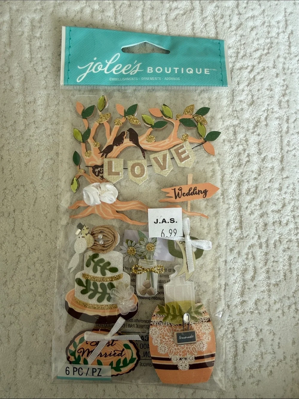 Peach & Green Wedding Embellishments